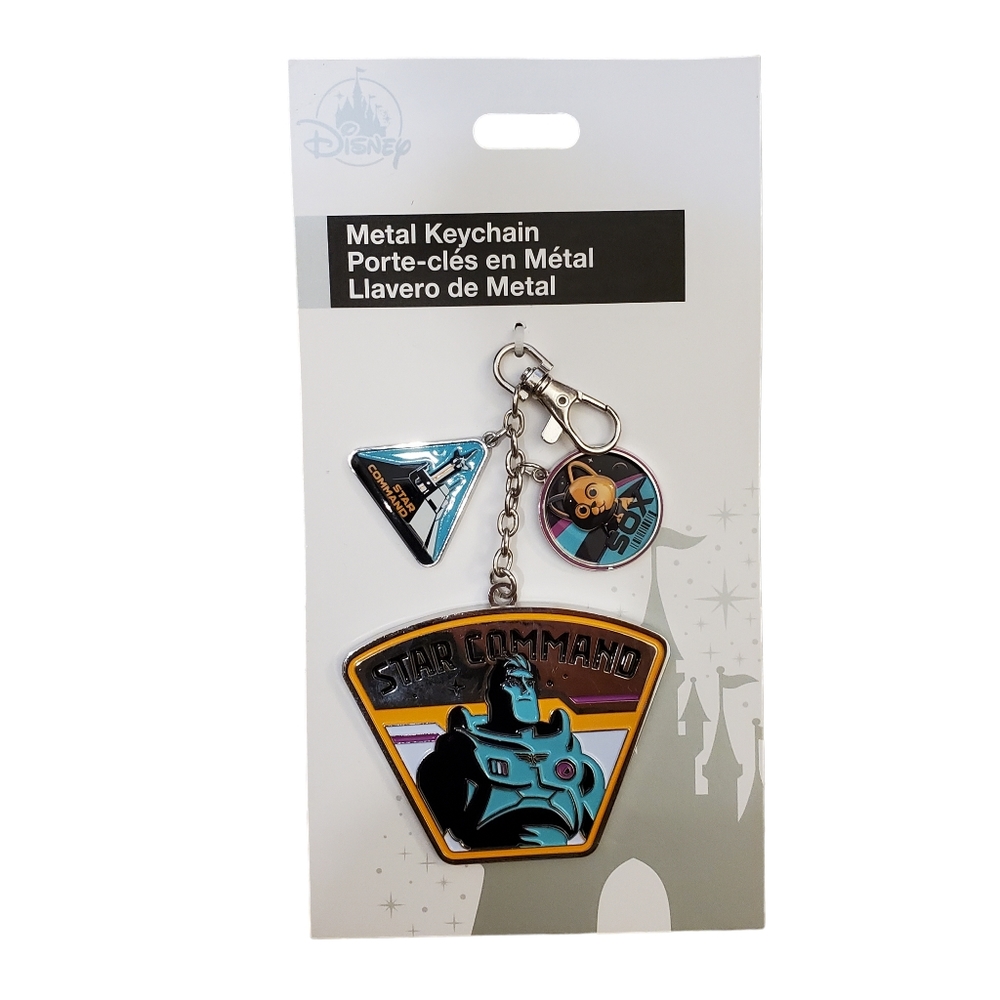 Disney Parks Star Command Buzz Lightyear Keychain‎ Sox Metal Large New